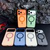 Магнитный Матовый Защитный Чехол для iPhone 17 Pro Max, Контрастные Цвета, Покрытие с Ощущением Кожи, Совместим с Apple 16