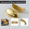 QOGRISUN 5-Pack Unlacquered Brass Cabinet Cup Pulls, Gold Bin Cup Drawer Dresser Handles, 3-Inch Hole Center, Kitchen Cupboard Hardware, Polished