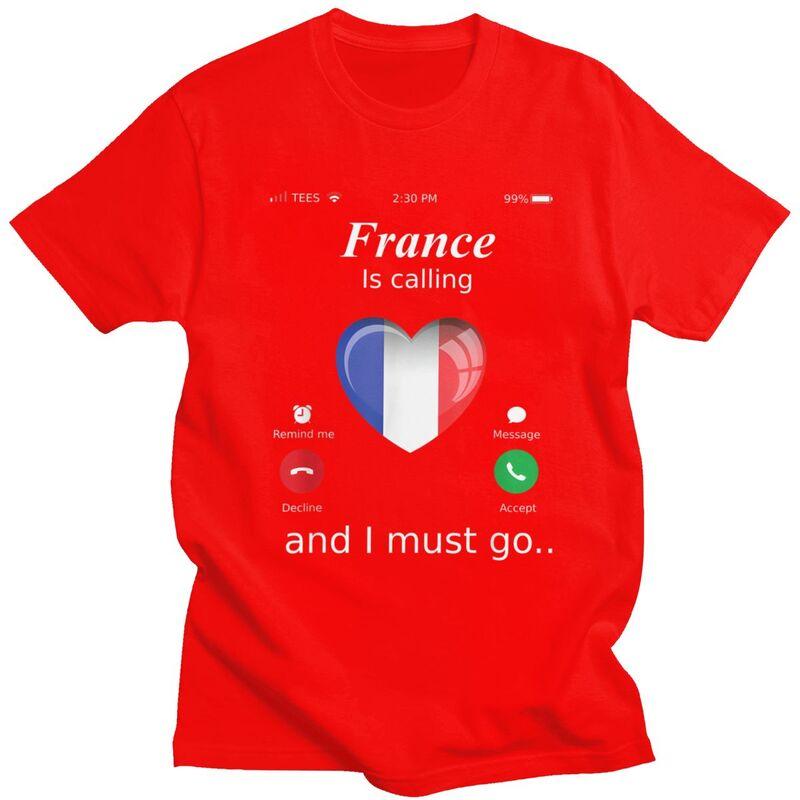 France Is Calling And I Must Go T Shirt for Men Tshirt Fashion Valentines Day Gift Tee France Flag Tshirt