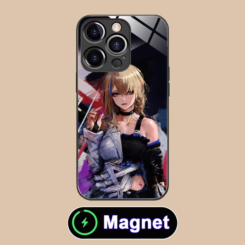 HSR Serval Стеклянный чехол MagSafe для мобильного телефона iPhone 17 16 15 14 13 12 11 Air Pro Max Plus Mini Цветной чехол