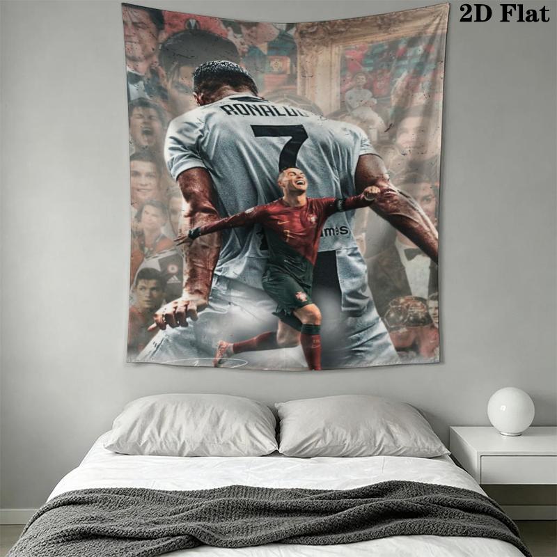 C Ronaldo Wall Tapestry Aesthetic Wall Hanging Printed Fabric Blanket Decorative Tapestries for Bedroom Living Room Home Decor