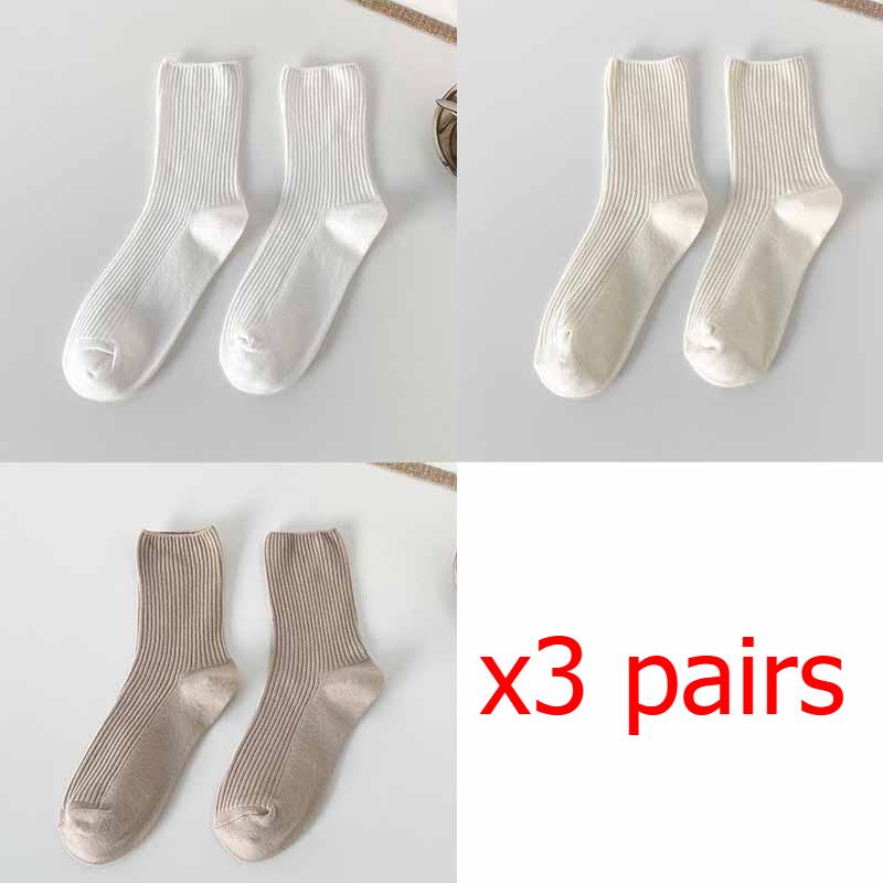 1/3/4/6 пар женских однотонных носков средней длины весна и осень корейская версия универсальные носки-гольфы Ins трендовые спортивные носки