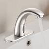 Touchless Bathroom Sink Faucet, Automatic Motion Sensor Restroom Toilet Faucet with Hole Cover Plate, Battery Operated,Adjustable Temp for 9.5 mm Pipe