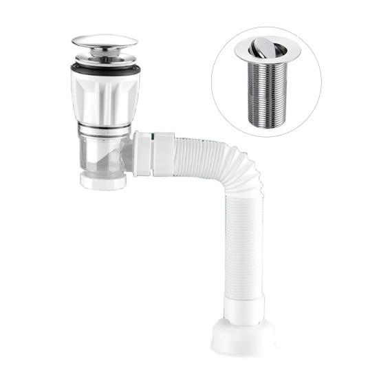 Bathroom Sink Drain Kit with Flexible Expandable P-Trap Leak-Proof Odor Prevention Easy Installation