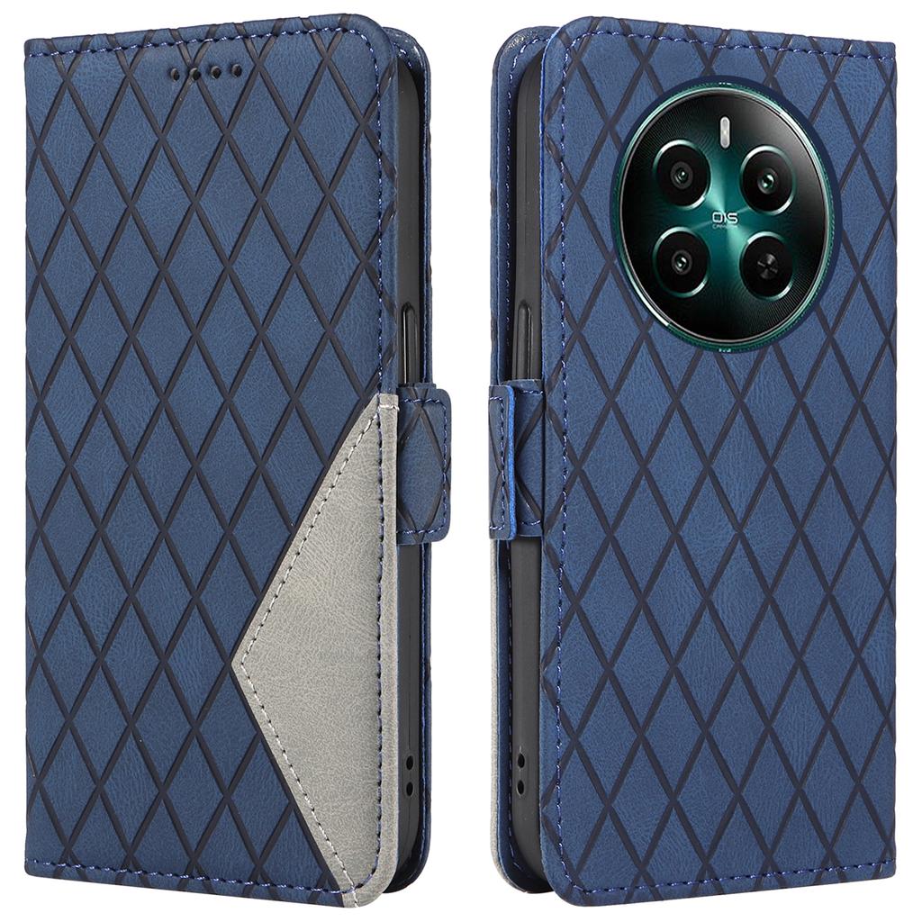 Чехол-книжка из ромбовидной ПУ кожи для Realme Narzo 70 5G/Narzo 70 Pro 5G/P1 5G/12 4G/12+ 5G