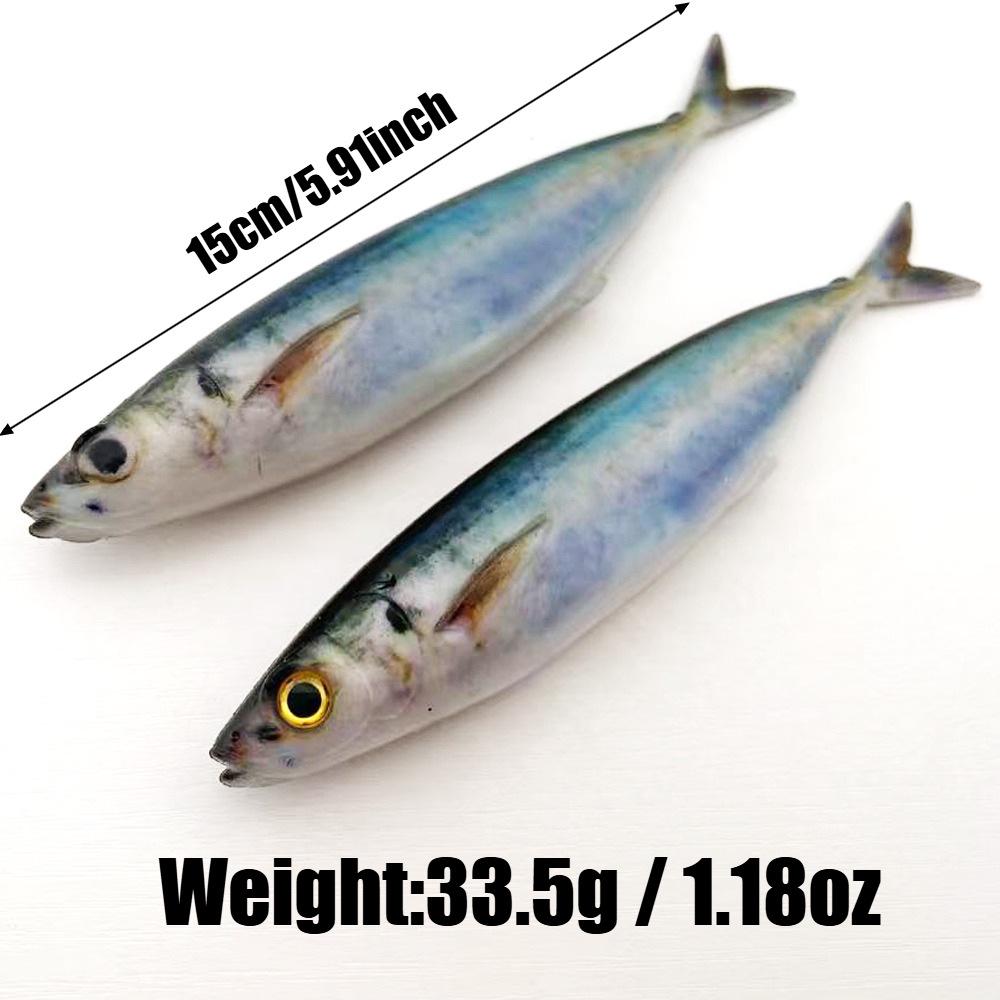 Набор силиконовых приманок 3D Barracuda - 2 шт., 15 см/33,5 г, Мягкая приманка с дизайном глаз рыбы
