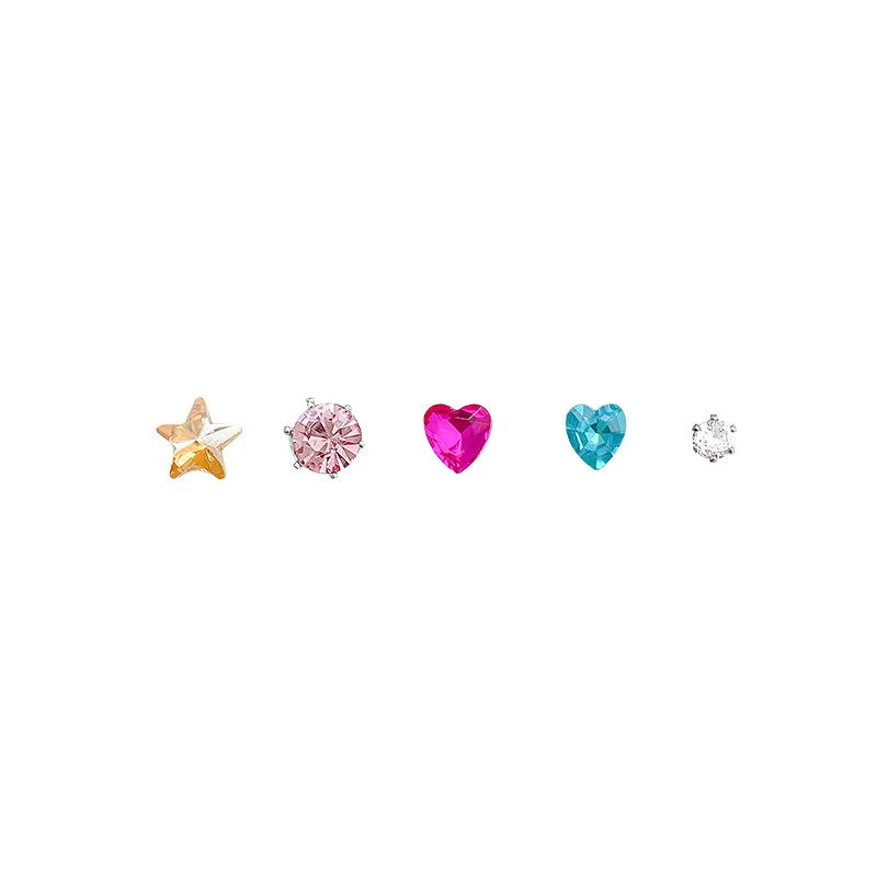 Серьги Love из серебра 925 пробы с цирконием и цветными пятиконечными звездами – женские роскошные нишевые украшения
