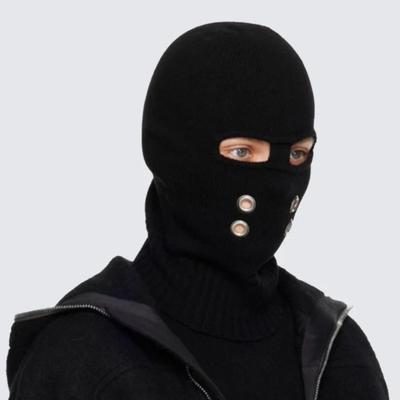 Мужская осенне-зимняя теплая вязаная модная забавная шапка-колпак с металлической отделкой