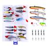 35pcs/BOX Mixed Colors Fishing Lures Kit Metal Spinner Spoon Lure Hard Bait Plastic Artificial Bait Fishing Accessories Set