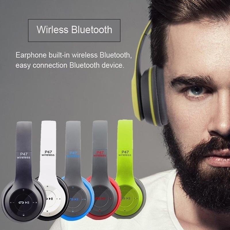 P47 Оголовье Складные стерео Bluetooth-наушники Беспроводная гарнитура с шумоподавлением Casque Audio Hand