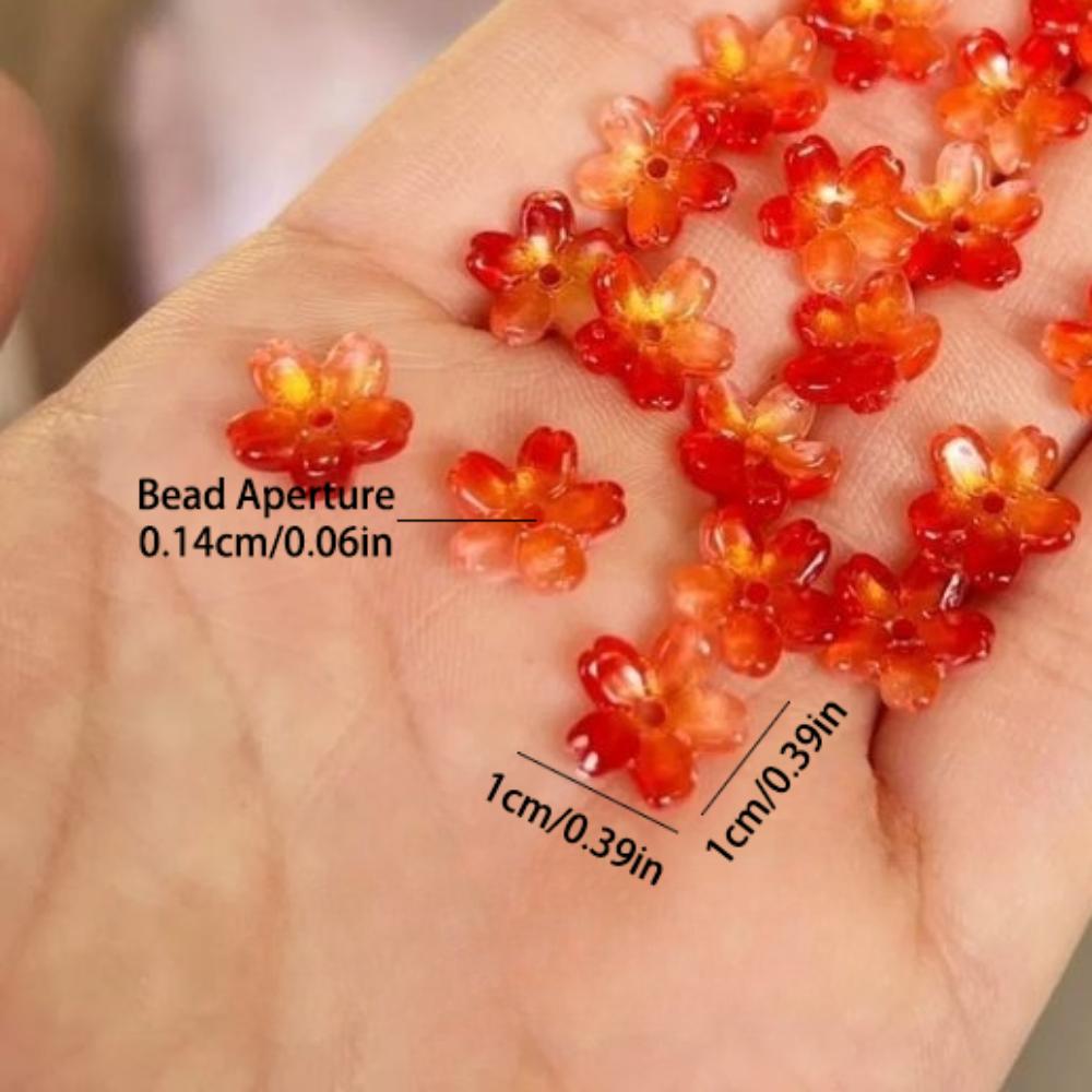 100pcs Transparent Oriental Cherry Beads Gradient Color Jewelry Making Material  DIY Accessories