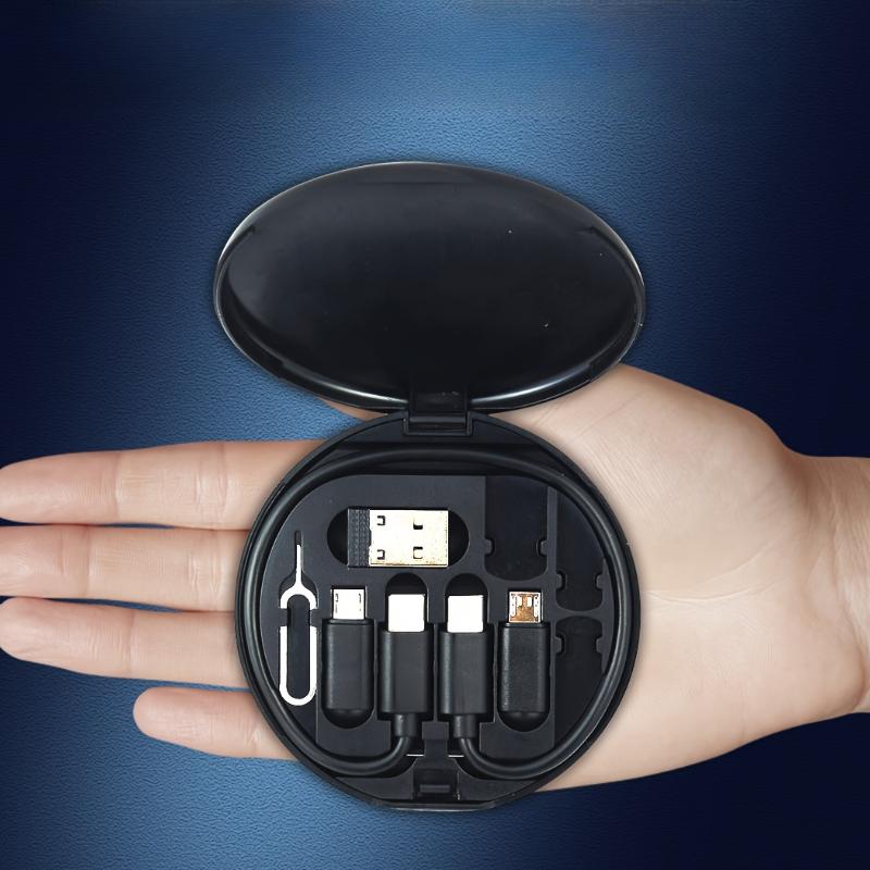 Комплект кабелей-адаптеров для зарядки нескольких USB-устройств, Передача данных, Кабель данных Type C, Хранение карт, Инструмент для извлечения SIM-лотка, Держатель для телефона