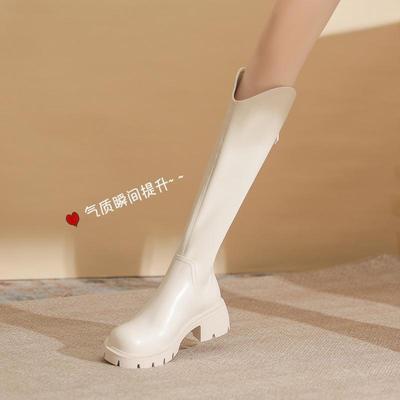 Женские бархатные ботфорты Ge Mei Ni на высоком каблуке с V-образным вырезом для осени/зимы