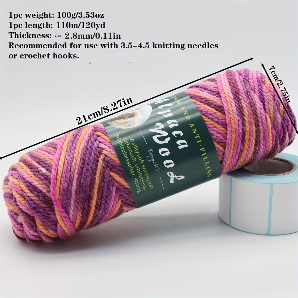3 Pack Alpaca Blend Yarn (100g Each, 110m) Soft & Durable Worsted Weight for Knitting & Crochet – Sweaters, Blankets, Scarves 3.5-4.5mm Needles/Hooks