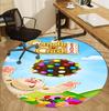 Candy Crush Saga Pattern Round Rug, Indoor/Outdoor Mat, for Picnic, Gameroom, Bedroom, Office, Living Room, Home Decor Carpet, Birthday Gift