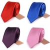 Men's Korean Style Solid Color Skinny Tie (6cm) - Formal/Casual, Trendy for Business & Wedding - Red, Blue, Black