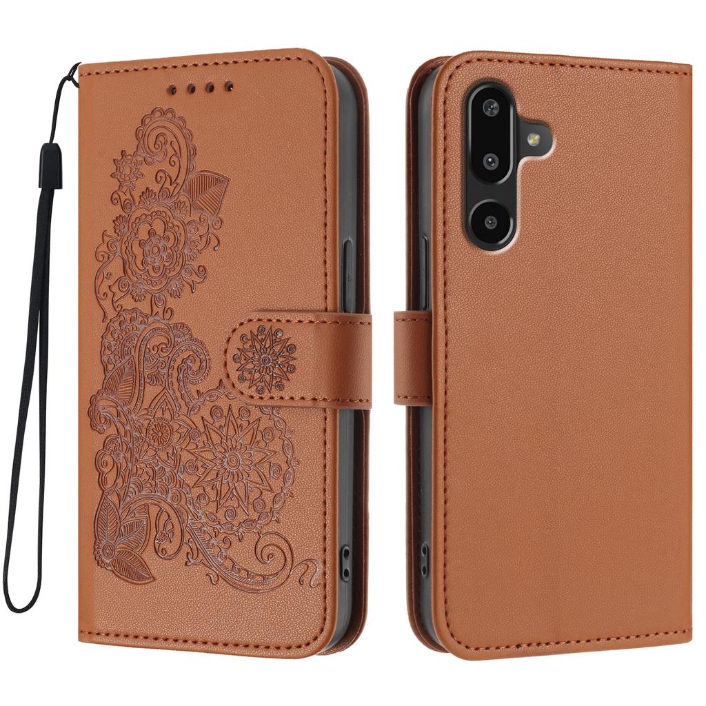 For Samsung Galaxy M16 5G/Galaxy F16 5G Phone Cases Mandala Flower Leather Wallet Mobile Cover with Strap