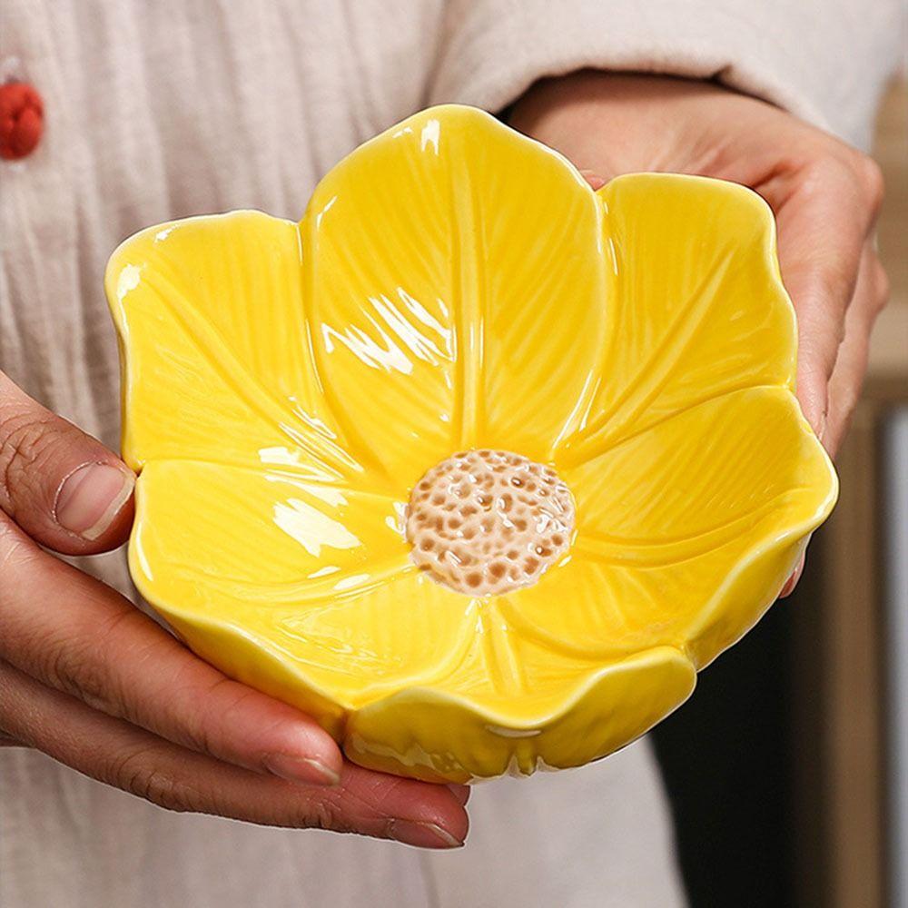Solid Flower Jewelry Tray Petal Design Trinket Tray Luxury Small Trinket Dish Office Desk
