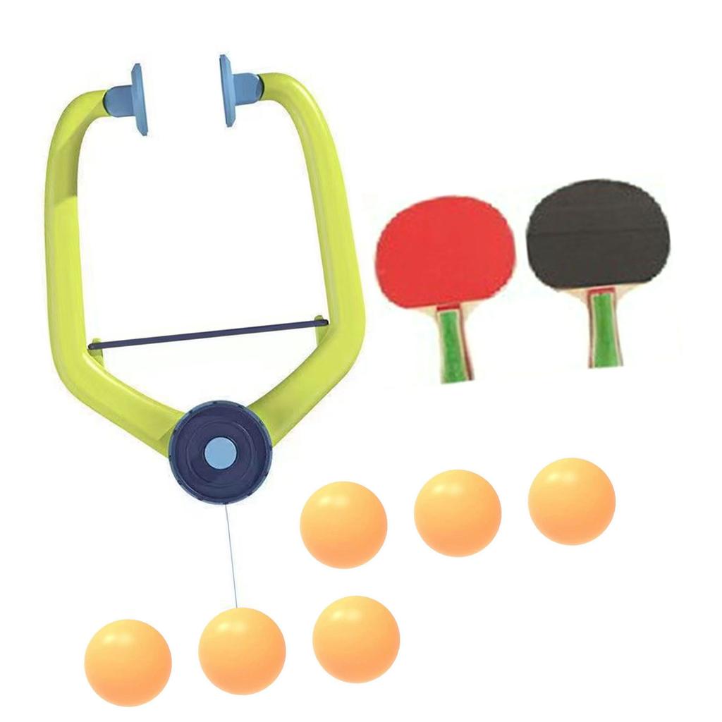 Hanging Table Tennis Trainer Set Door Pingpong Game for Kids with Racket & Balls Adjustable Hanging Table Tennis Trainer