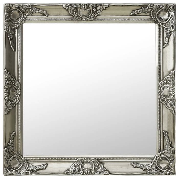 VidaXL Wall Mirror Baroque Style 60x60 Cm Silver 320334