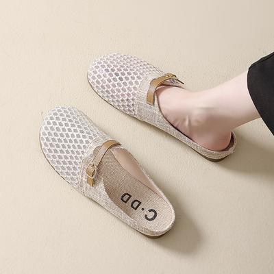 Туфли рыбака, тапочки, ленивое лето, туфли на плоской подошве с одним ремешком, женские с закрытым носком, полулетние новые модели, женские