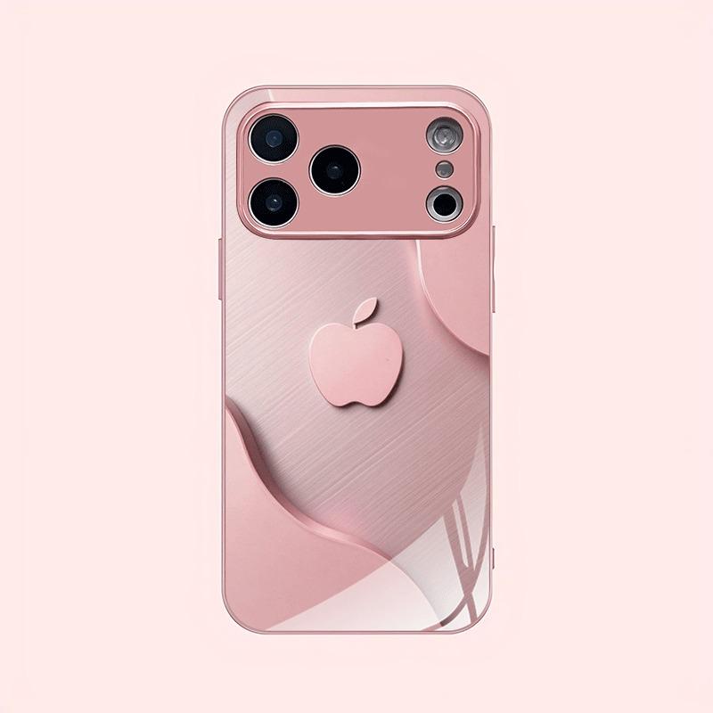 Роскошный светло-розовый чехол для телефона Apple с металлическим покрытием, стеклянный, для iPhone 17 16 15 14 13 12 11 Pro Max Plus 17Air 16E