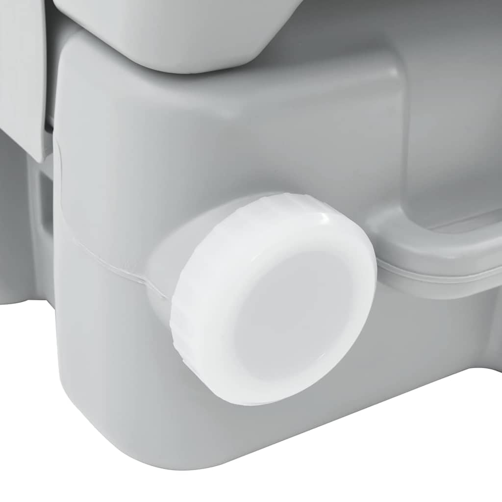 Portable Camping Toilet Grey and White 41.5 x 36.5 x 30 cm Polyethylene