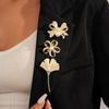 Flower/Bow/Cherry/Starfish Long Leaf Pin Corsage Ornament Metal Brooch Ginkgo Leaf Brooch  Banquet
