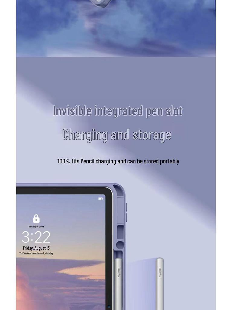 Huawei MatePad 11 Case: Acrylic Protective Shell with Pen Slot & 360° Rotation for Air 11.5S.