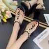 Fashion Bohemia Style Open Toe Flat Rubber Outdoor Woman Shoes Wholesale The Best Casual Luxury Summer Low Price 2025 Sandals for Women