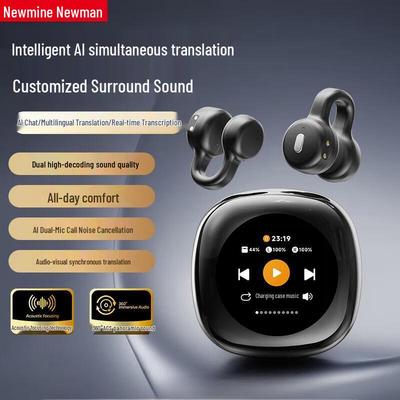 Беспроводная Bluetooth-гарнитура Newman CT11 с креплением на ухо и функцией перевода с помощью ИИ