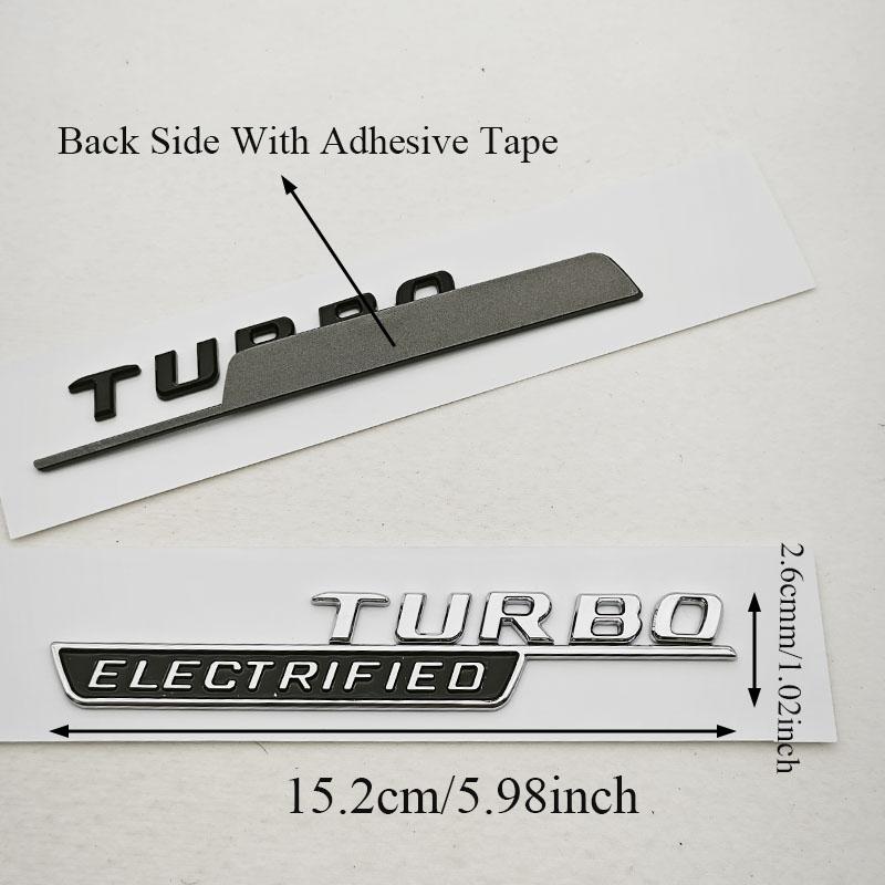 3D ABS Car Letters Logo Turbo Electrified Badge Side Fender Emblem Decals For Mercedes Benz AMG C Class C43 C63 Etc Accessories