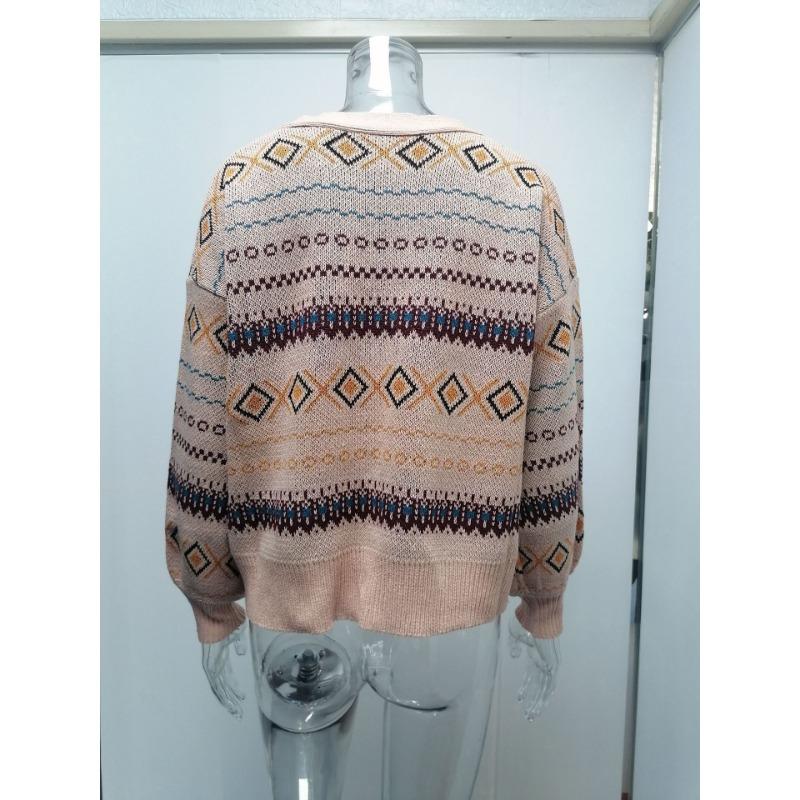 Модный зимний вязаный свитер женский большого размера свободный повседневный кардиган с V-образным вырезом свитер куртка