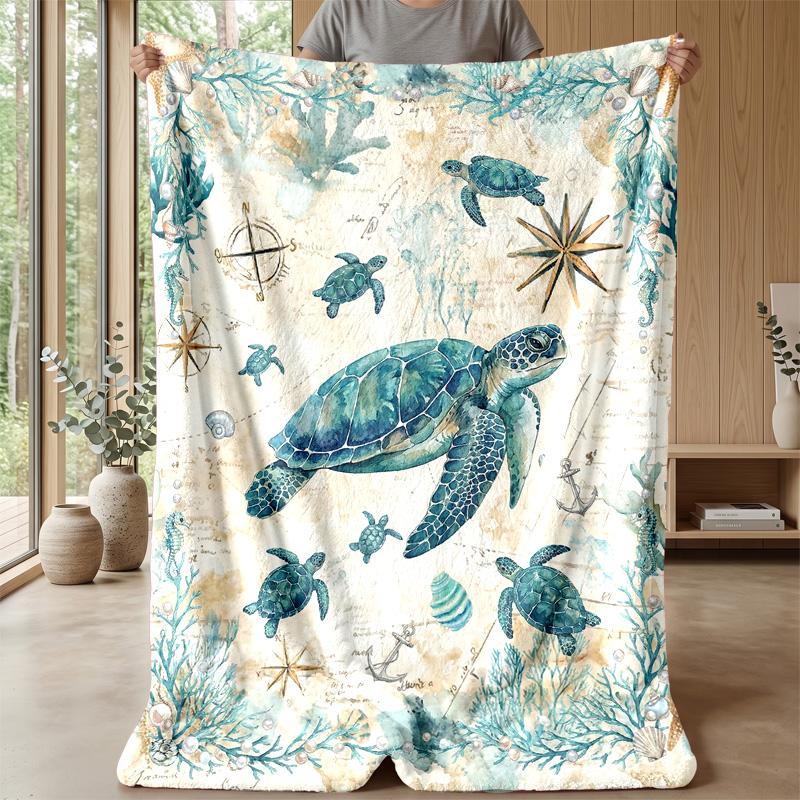 Oceanic Adventure 2 Theme blanket Lightweight Warm Flannel Blanket Decorative Throw Blanket for Home Decoration
