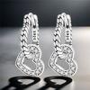 925 Silver Heart Shaped Snake Pattern Drop Earrings Women Earrings Charm Fashion Versatile Party Jewelry Gifts