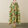 Short Sleeve Plus Size Cotton Vintage Floral New In Dresses for Women Casual Loose Long Summer Dress