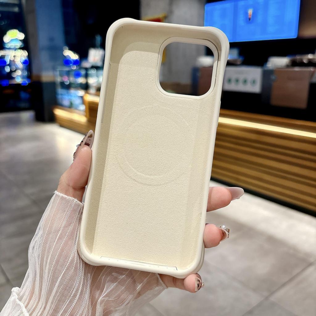 Магнитный чехол для телефона Apple 17 Pro Max, жидкий силикон, текстура волны, полное покрытие, защита от падений, подходит для Apple 16.