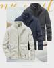 Men's Double-Sided Thick Polar Fleece Jacket, Winter Loose Fit, Large Size, Stand Collar.
