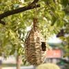 2Pcs Outside Hanging Hummingbird Birds House Natural Grass Hut Outdoor Garden Hand Woven