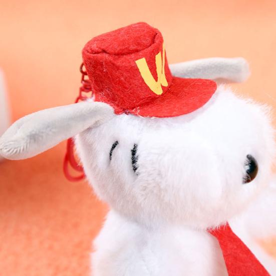 Брелок-подвеска в виде щенка для рюкзака, милая мультяшная одежда, красная шапка, плюшевый щенок, украшение, мягкая игрушка, подвеска для зеркала заднего вида автомобиля, украшения, подарки