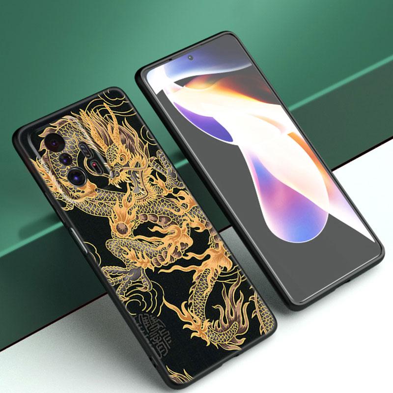 Чехол для телефона с цветочным драконом для Xiaomi Mi A2 8 9 SE Note 10 10T 11 12 Lite 9T 11T 12S 12T Pro A3 6X 12X, мягкий черный чехол из ТПУ