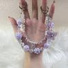 Модная Сахарная Бабочка Цепочка для Мобильного Телефона Женский Тренд Прозрачный Цвет Бусины Подвеска на Сумку