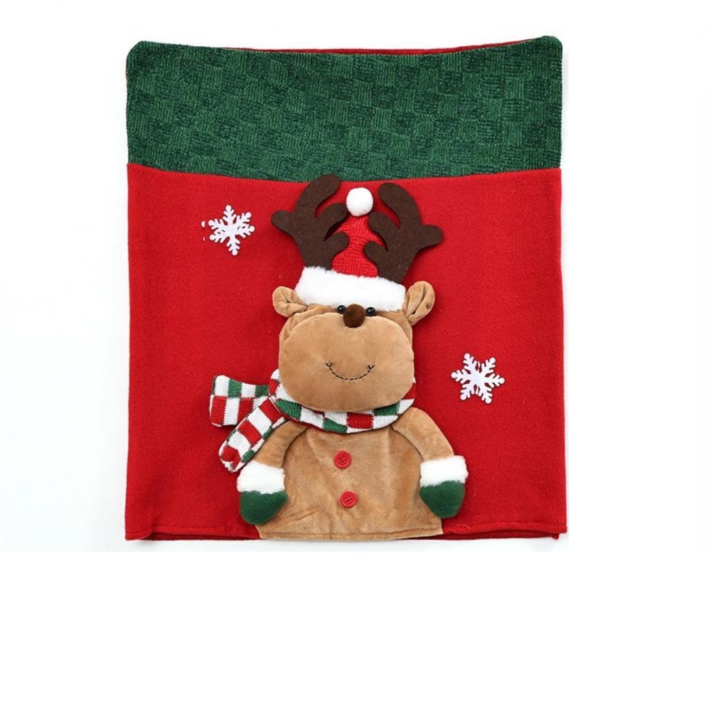 Snowman Christmas Chair Cover Elk Santa Claus Chair Back Cover Office Banquet