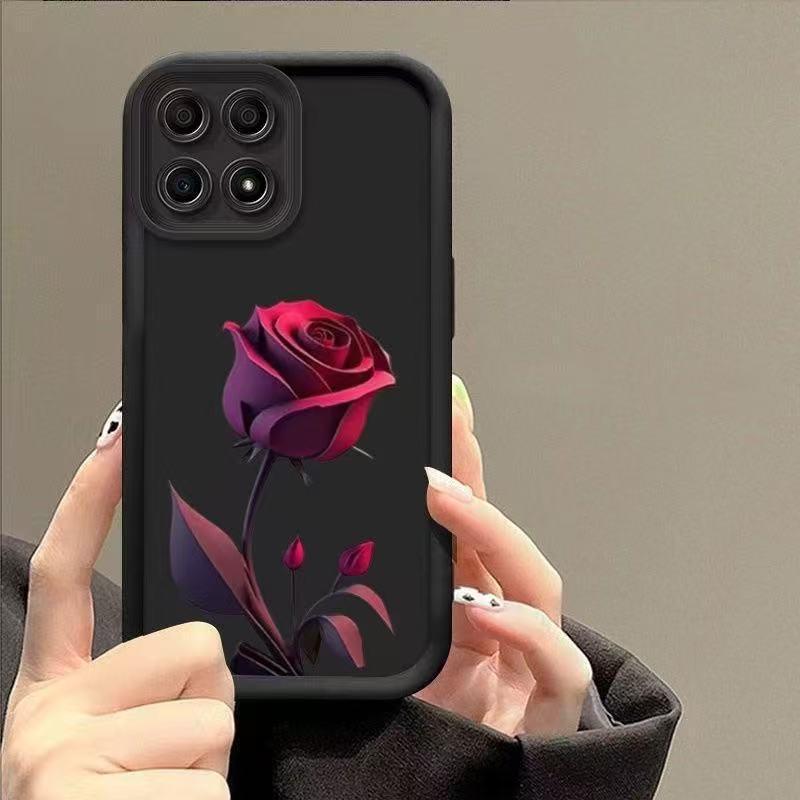 Эстетичный чехол для Apple iPhone с красной розой для iPhone 17, 16 Pro Max, 15 Pro, 14 и 13 - Европейский и американский дизайн