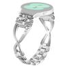 For Samsung Galaxy Watch6 40mm/44mm Rhinestones Decor 20mm Watch Strap Crown X-Shape Zinc Alloy Watchband