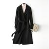 Двустороннее шерстяное кашемировое пальто женское средней и длинной длины 2024 года, новая корейская версия, тонкое шерстяное пальто женское оптом