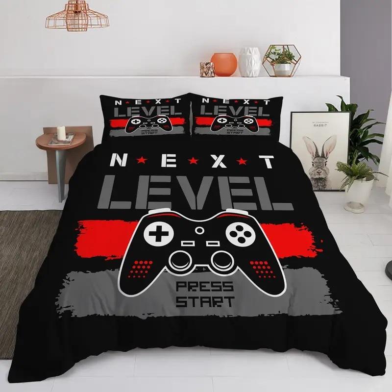 Cartoon technology gamepad quilt cover 3D high definition digital printing duvet cover set bedding