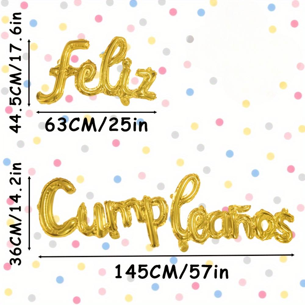 1 feliz cumpleanos Набор на испанском языке «С днем рождения» Серебряный градиентный цвет Королевский синий розовый Золотой Розово-красный подходит для украшения дня рождения и фона