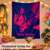 David Gilmour Personalized Wall Tapestry Custom Name Text Polyester Hanging Decor Home Room