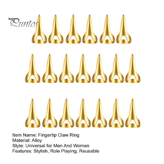 20 шт. Кольца-когти в стиле ретро, металл, панк-рок, полный набор для дизайна ногтей, готический коготь, коготь для кошек, волков, аксессуары для костюмов на Хэллоуин